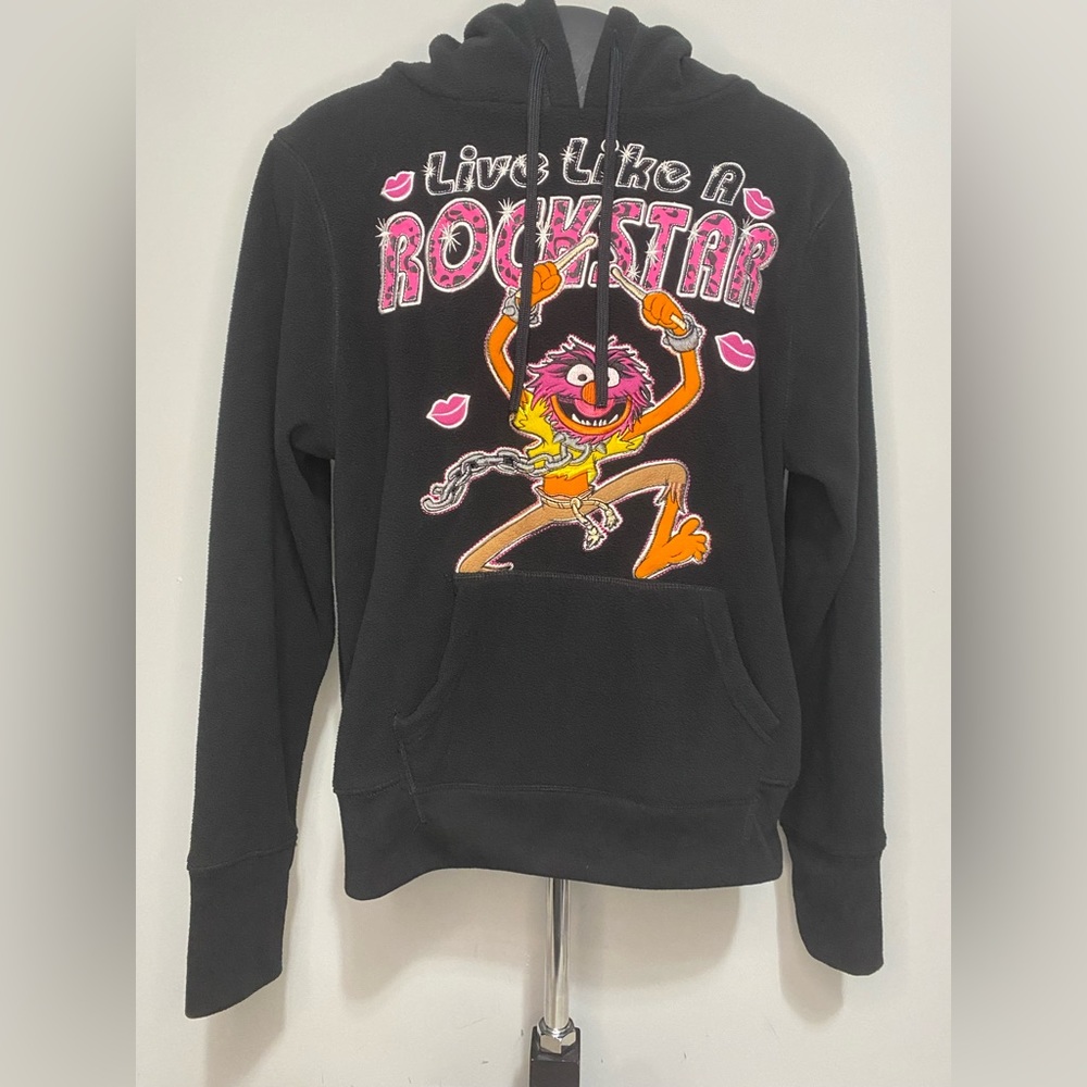 2008 Black Hoodie,The Muppets,"Live Like A Rockstar", Youth/Juniors Size Large